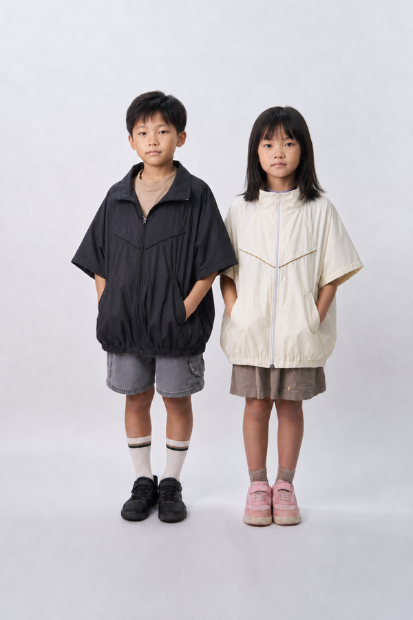 大きすぎる従来空調服を着た子供