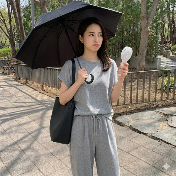 暑さ対策グッズで、手がふさがる